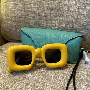 Loewe Yellow Acetate Inflated Cat Eye Sunglasses w/ Pouch